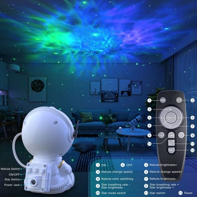 Astronaut Galaxy Projector Night Light Gift Starry Sky Star USB Led Bedroom Night Lamp Child Birthday Decoration Remote Control - Image 5